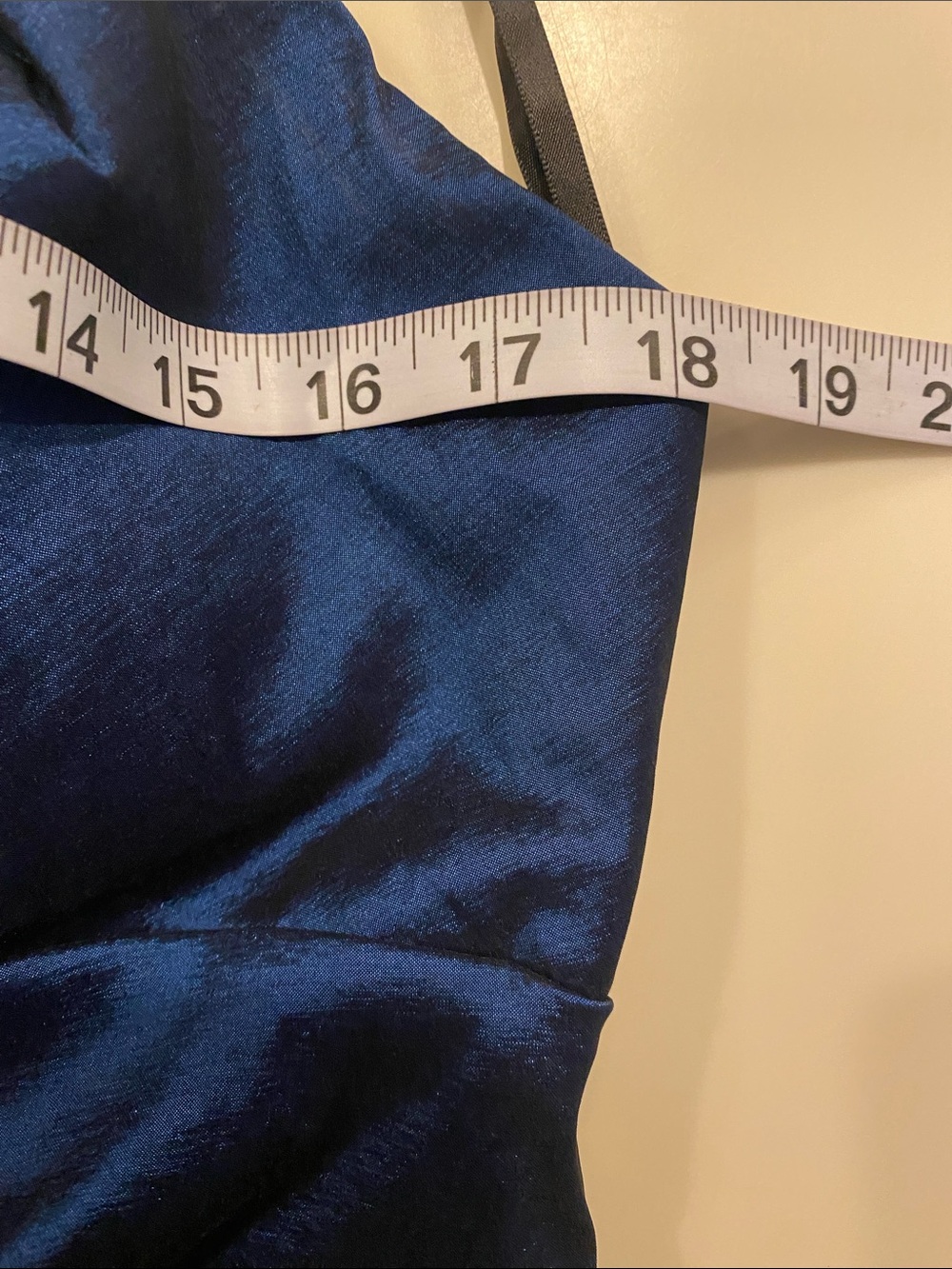 Xscape Elegant Beaded Halter Mermaid Hem Evening Full Length Gown in Deep Blue - Picture 11 of 12